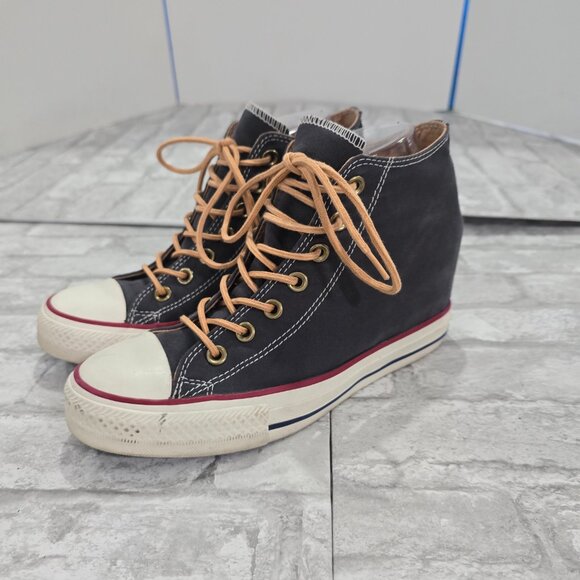 Converse Chuck Taylor All Star Lux Purple Suede Hidden Wedge Heel Mid Women 8.5 - Picture 3 of 9